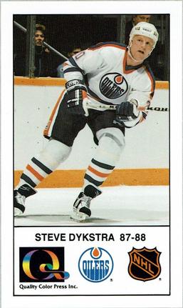 1988-89 Edmonton Oilers Action Magazine Tenth Anniversary Commemerative #38 Steve Dykstra Front