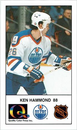 1988-89 Edmonton Oilers Action Magazine Tenth Anniversary Commemerative #52 Ken Hammond Front