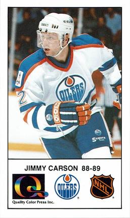 1988-89 Edmonton Oilers Action Magazine Tenth Anniversary Commemerative #53 Jimmy Carson Front