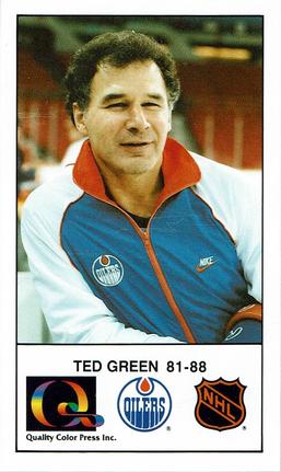 1988-89 Edmonton Oilers Action Magazine Tenth Anniversary Commemerative #57 Ted Green Front
