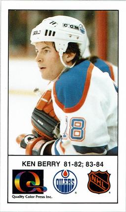 1988-89 Edmonton Oilers Action Magazine Tenth Anniversary Commemerative #67 Ken Berry Front