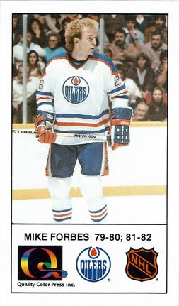 1988-89 Edmonton Oilers Action Magazine Tenth Anniversary Commemerative #72 Mike Forbes Front