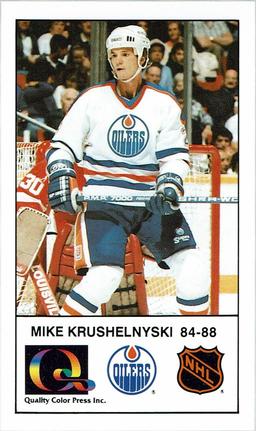 1988-89 Edmonton Oilers Action Magazine Tenth Anniversary Commemerative #79 Mike Krushelnyski Front