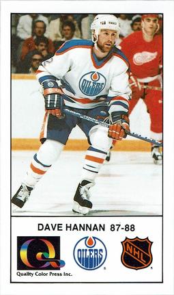 1988-89 Edmonton Oilers Action Magazine Tenth Anniversary Commemerative #83 Dave Hannan Front