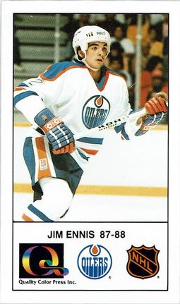 1988-89 Edmonton Oilers Action Magazine Tenth Anniversary Commemerative #92 Jim Ennis Front