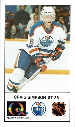 1988-89 Edmonton Oilers Action Magazine Tenth Anniversary Commemerative #93 Craig Simpson Front