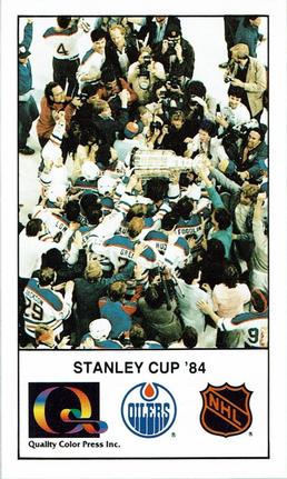 1988-89 Edmonton Oilers Action Magazine Tenth Anniversary Commemerative #97 84 Cup Champions Front