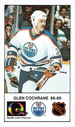 1988-89 Edmonton Oilers Action Magazine Tenth Anniversary Commemerative #101 Glen Cochrane Front