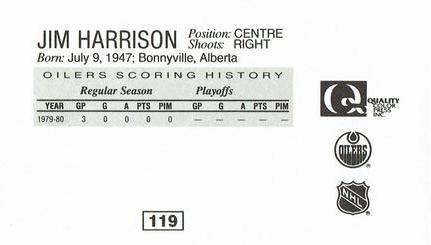 1988-89 Edmonton Oilers Action Magazine Tenth Anniversary Commemerative #119 Jim Harrison Back