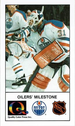 1988-89 Edmonton Oilers Action Magazine Tenth Anniversary Commemerative #130 Grant Fuhr Front