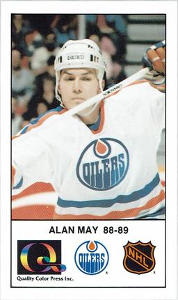 1988-89 Edmonton Oilers Action Magazine Tenth Anniversary Commemerative #159 Alan May Front