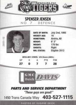 2011-12 Medicine Hat Tigers (WHL) #NNO Spenser Jensen Back
