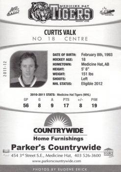 2011-12 Medicine Hat Tigers (WHL) #NNO Curtis Valk Back