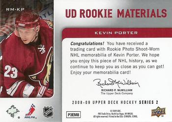 2008-09 Upper Deck - Rookie Materials #RM-KP Kevin Porter  Back