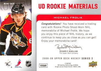 2008-09 Upper Deck - Rookie Materials #RM-MF Michael Frolik  Back