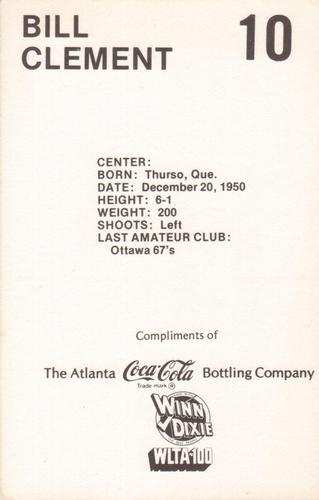 1979-80 Coca-Cola Atlanta Flames #NNO Bill Clement Back