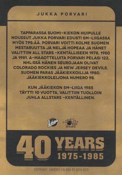 2014-15 Cardset Finland - Liiga 40 #NNO Jukka Porvari Back