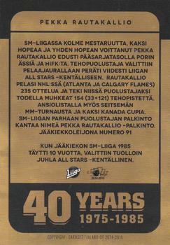 2014-15 Cardset Finland - Liiga 40 #NNO Pekka Rautakallio Back
