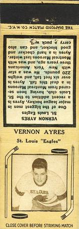 1934-35 Diamond Matchbooks (Tan 1) #NNO Vernon Ayres Front