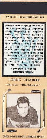 1934-35 Diamond Matchbooks (Tan 1) #NNO Lorne Chabot Front