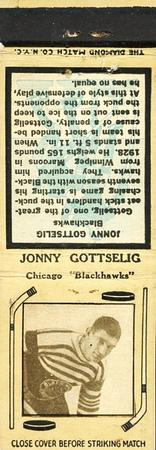 1934-35 Diamond Matchbooks (Tan 1) #NNO Johnny Gottselig Front