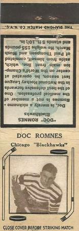 1934-35 Diamond Matchbooks (Tan 1) #NNO Doc Romnes Front