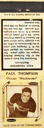 1934-35 Diamond Matchbooks (Tan 1) #NNO Paul Thompson Front