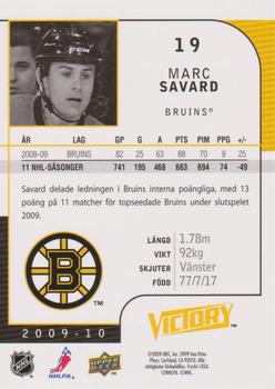 2009-10 Upper Deck Victory Swedish #19 Marc Savard Back