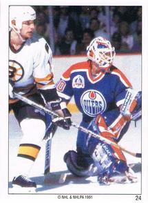 1990-91 Panini Super Poster Edmonton Oilers #24 Bill Ranford Front