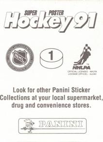 1990-91 Panini Super Poster Edmonton Oilers #1 Glenn Anderson Back