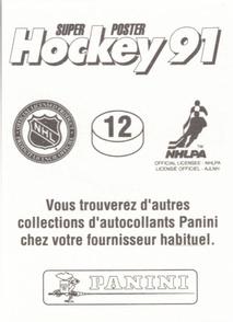1990-91 Panini Super Poster Edmonton Oilers #12 Kevin Lowe Back