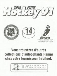 1990-91 Panini Super Poster Edmonton Oilers #14 Mark Messier Back