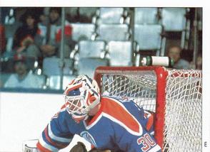 1990-91 Panini Super Poster Edmonton Oilers #E Bill Ranford Front