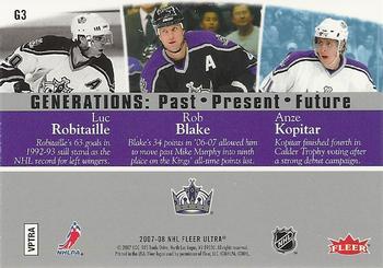 2007-08 Ultra - Generations: Past, Present, Future #G3 Rob Blake / Luc Robitaille / Anze Kopitar Back