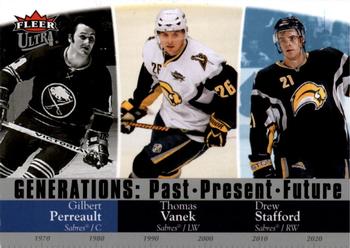 2007-08 Ultra - Generations: Past, Present, Future #G9 Gilbert Perreault / Thomas Vanek / Drew Stafford Front
