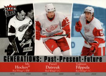 2007-08 Ultra - Generations: Past, Present, Future #G17 Gordie Howe / Pavel Datsyuk / Valtteri Filppula Front