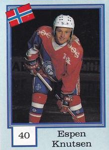 1992 Semic Jaakiekko (Finnish) Stickers #40 Espen Knutsen Front