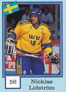 1992 Semic Jaakiekko (Finnish) Stickers #56 Nicklas Lidstrom Front