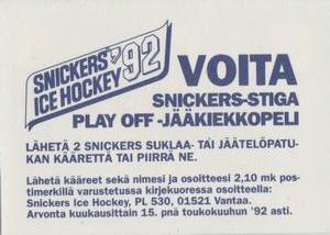 1992 Semic Jaakiekko (Finnish) Stickers #135 Jaromir Jagr Back