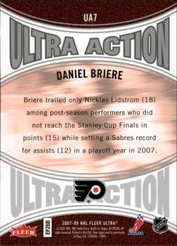 2007-08 Ultra - Ultra Action #UA7 Daniel Briere Back