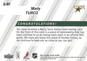 2007-08 Ultra - Ultra Uniformity #U-MT Marty Turco Back