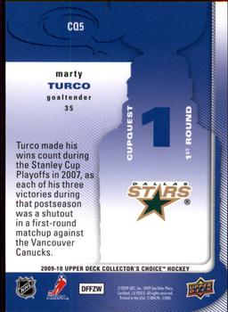 2009-10 Collector's Choice - CupQuest #CQ5 Marty Turco Back