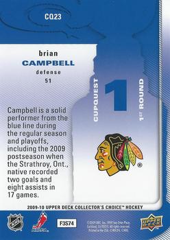 2009-10 Collector's Choice - CupQuest #CQ23 Brian Campbell Back