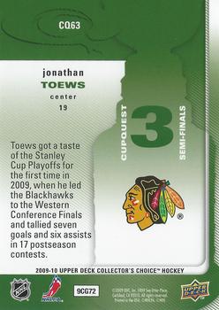 2009-10 Collector's Choice - CupQuest #CQ63 Jonathan Toews Back