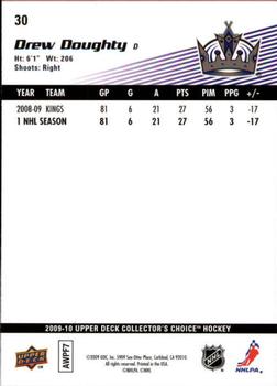 2009-10 Collector's Choice - Reserve #30 Drew Doughty Back