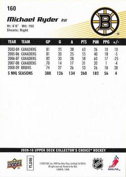 2009-10 Collector's Choice - Reserve #160 Michael Ryder Back