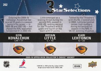 2009-10 Collector's Choice - Reserve #202 Bryan Little / Kari Lehtonen / Ilya Kovalchuk Back