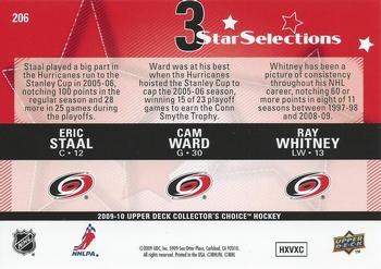 2009-10 Collector's Choice - Reserve #206 Eric Staal / Cam Ward / Ray Whitney Back