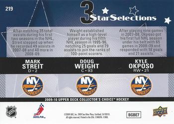 2009-10 Collector's Choice - Reserve #219 Mark Streit / Kyle Okposo / Doug Weight Back