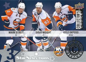 2009-10 Collector's Choice - Reserve #219 Mark Streit / Kyle Okposo / Doug Weight Front